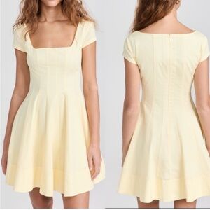 STAUD Mini Dress in Light Yellow